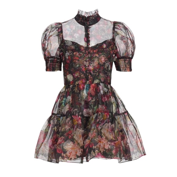 ALICE + OLIVIA Vernita Floral Silk Tulle Minidress size 8 (NWT)